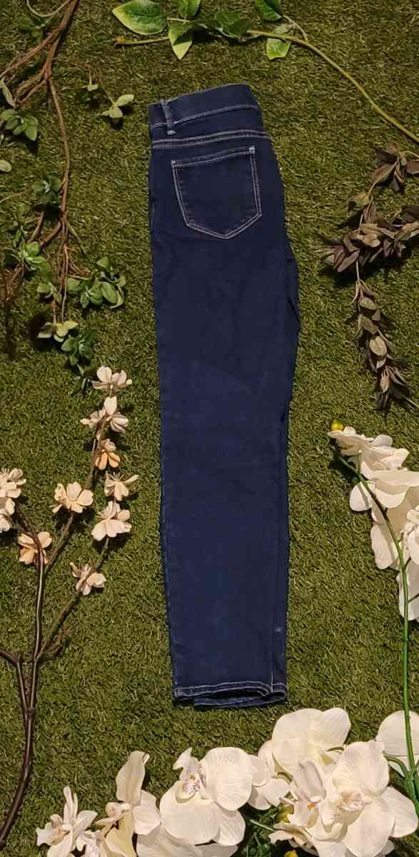 Dark Wash Distressed Girls Jeans