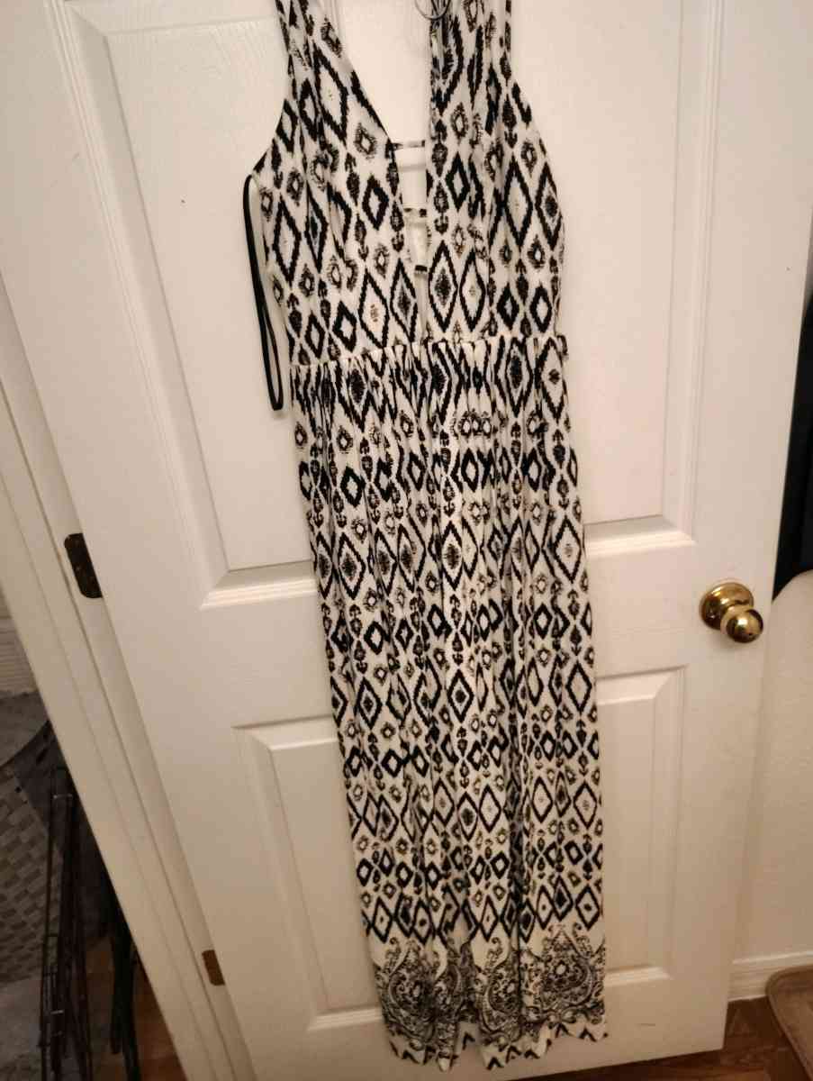 papaya black and white maxi dress