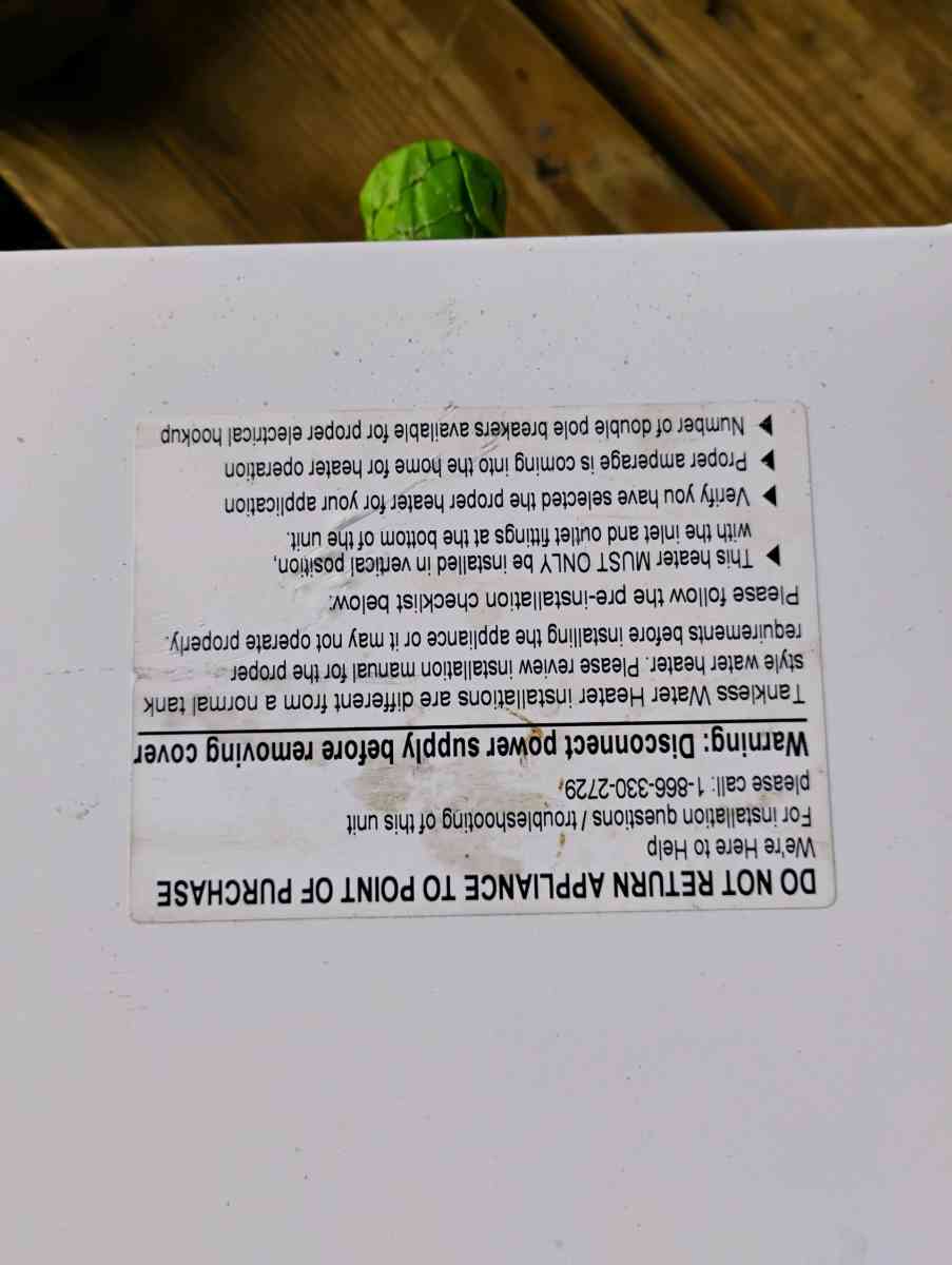 powerstar  electric tankless hot water heater