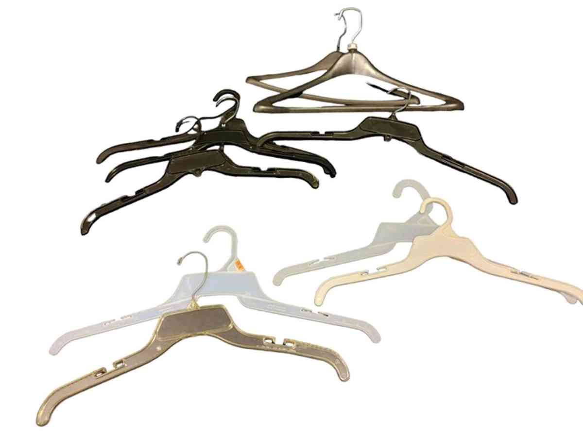 Assorted Plastic Retail Hangers Wire Hook Double Notched Shi