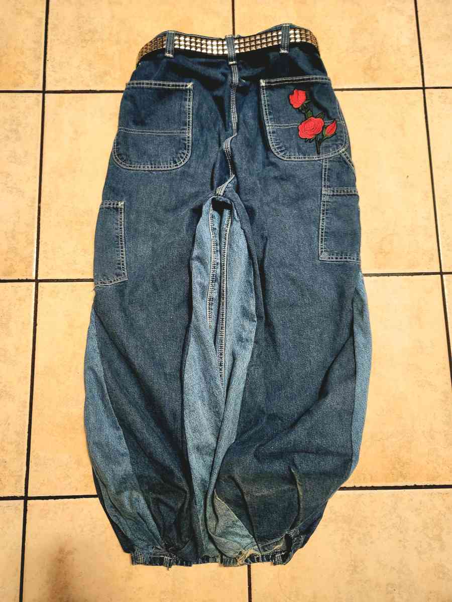 Hand Stitch blue Baggy jeans