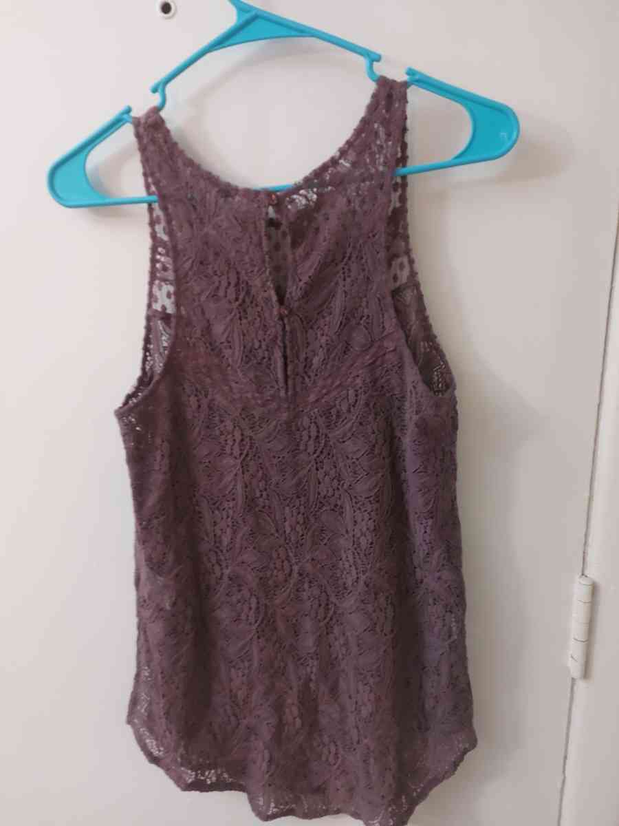 AEO American Eagle Outfitters Purple Crochet Tank Size XS Fe