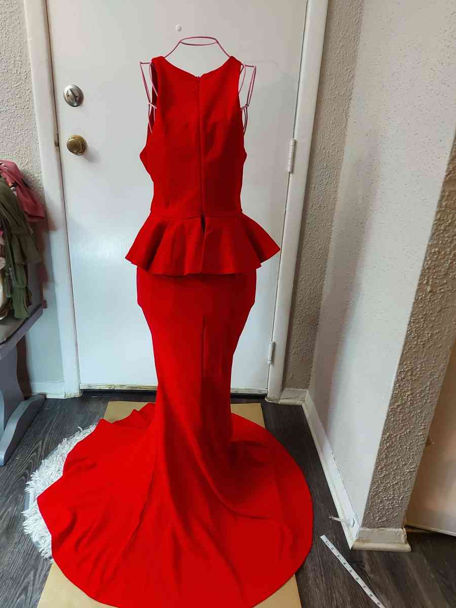 NWT Fashion Nova Red Shiloh Peplum Party Dress Size Small Pr