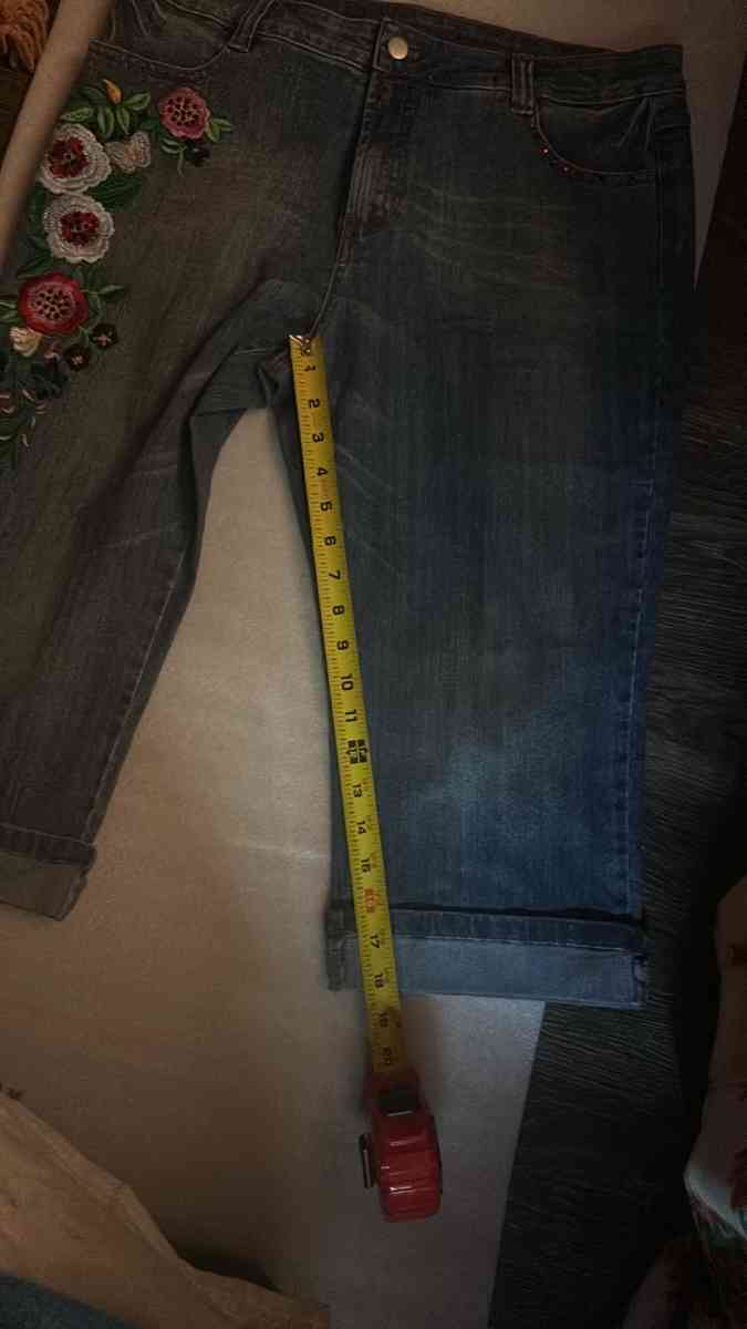 Boston Proper Embroidered Capri Shorts Size 16