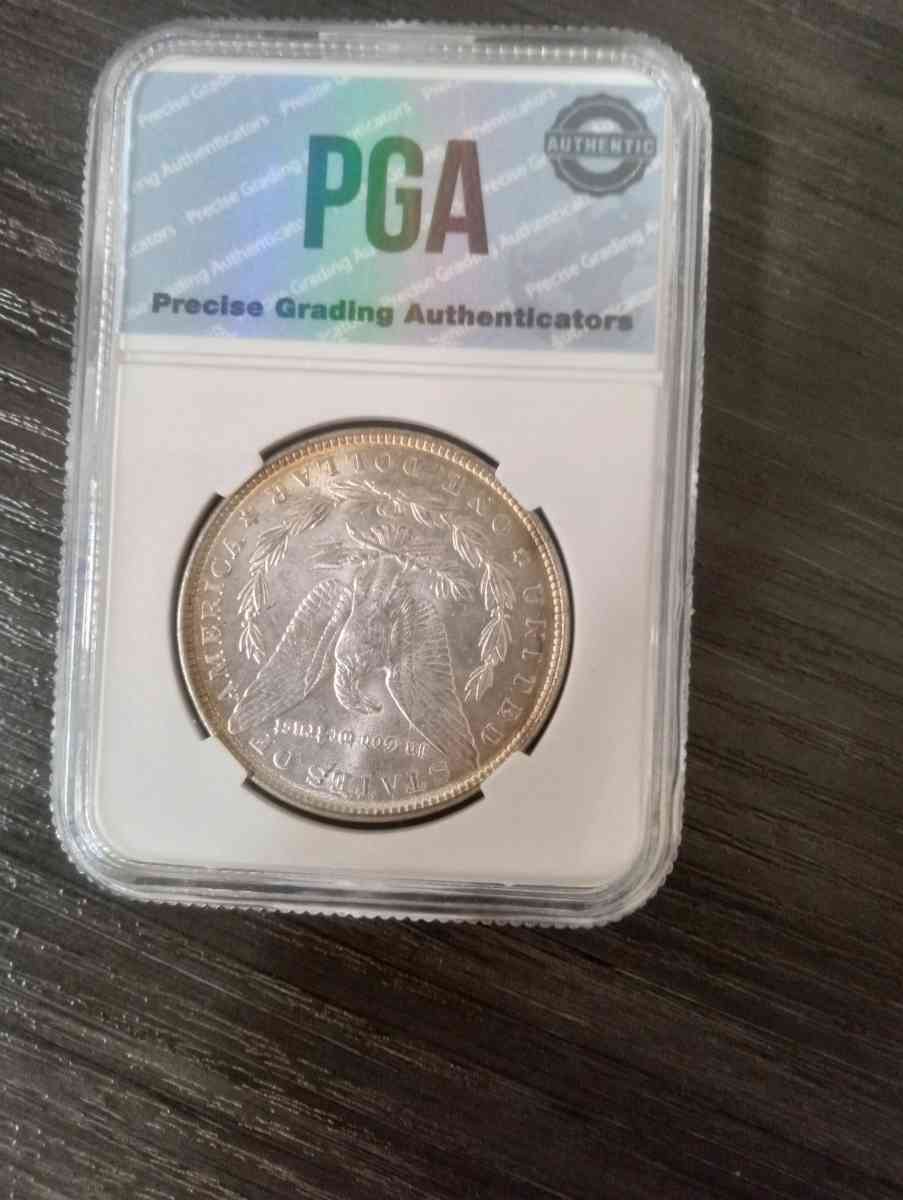 1886 Morgan Dollar with Beautiful Toinig rainbow