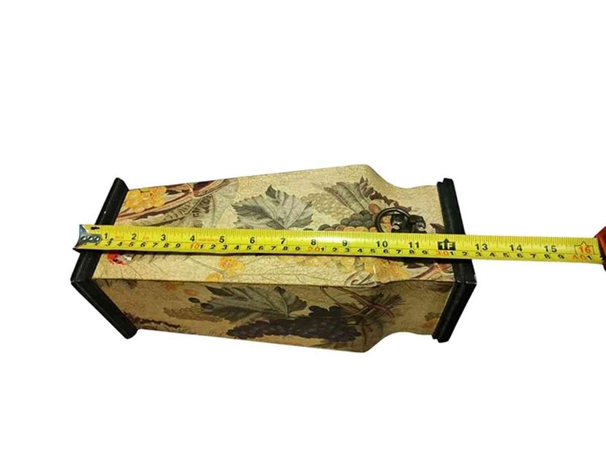 Grape Vine painted VASE 13 5 Dia At 4 Middle Good Condition