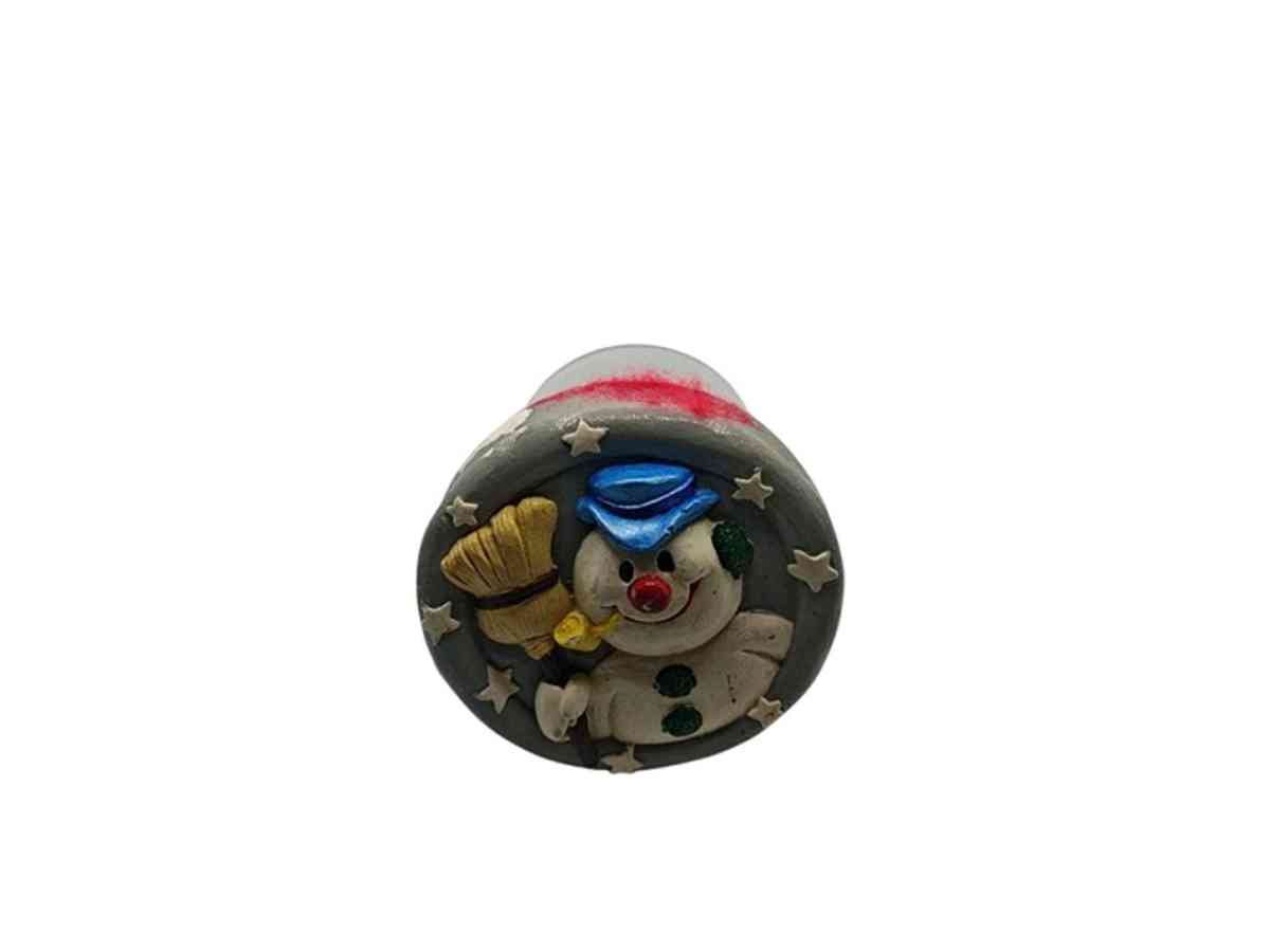 Vintage Snowman Mason Jar Hand Painted Storage Jar Used Good