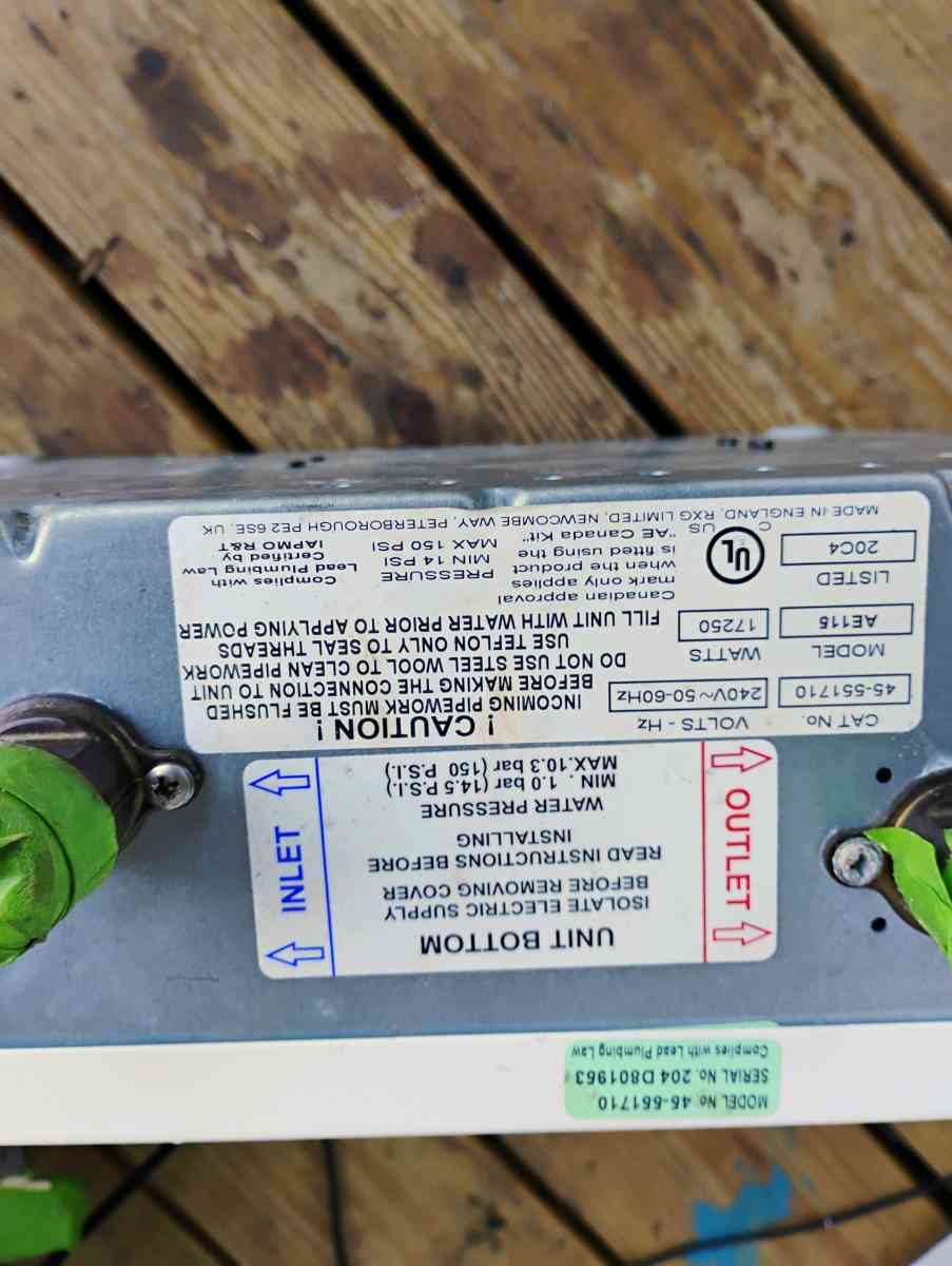 powerstar  electric tankless hot water heater