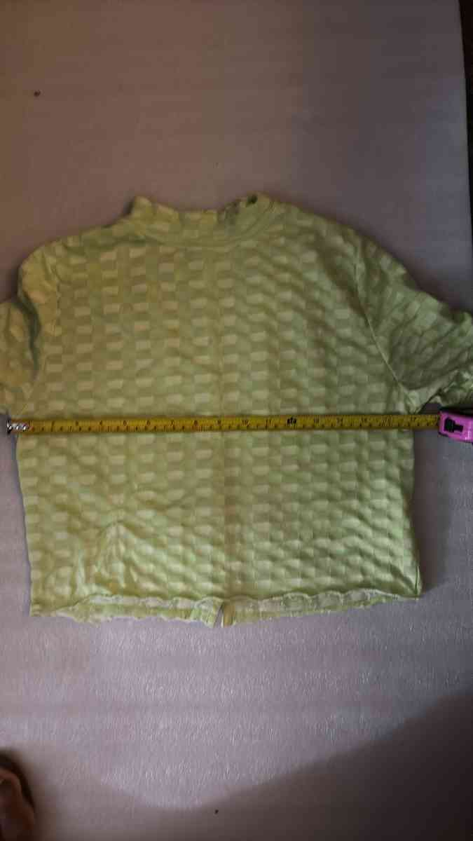 Free People Mock Neck Textured Button Closure Back TShirt Si