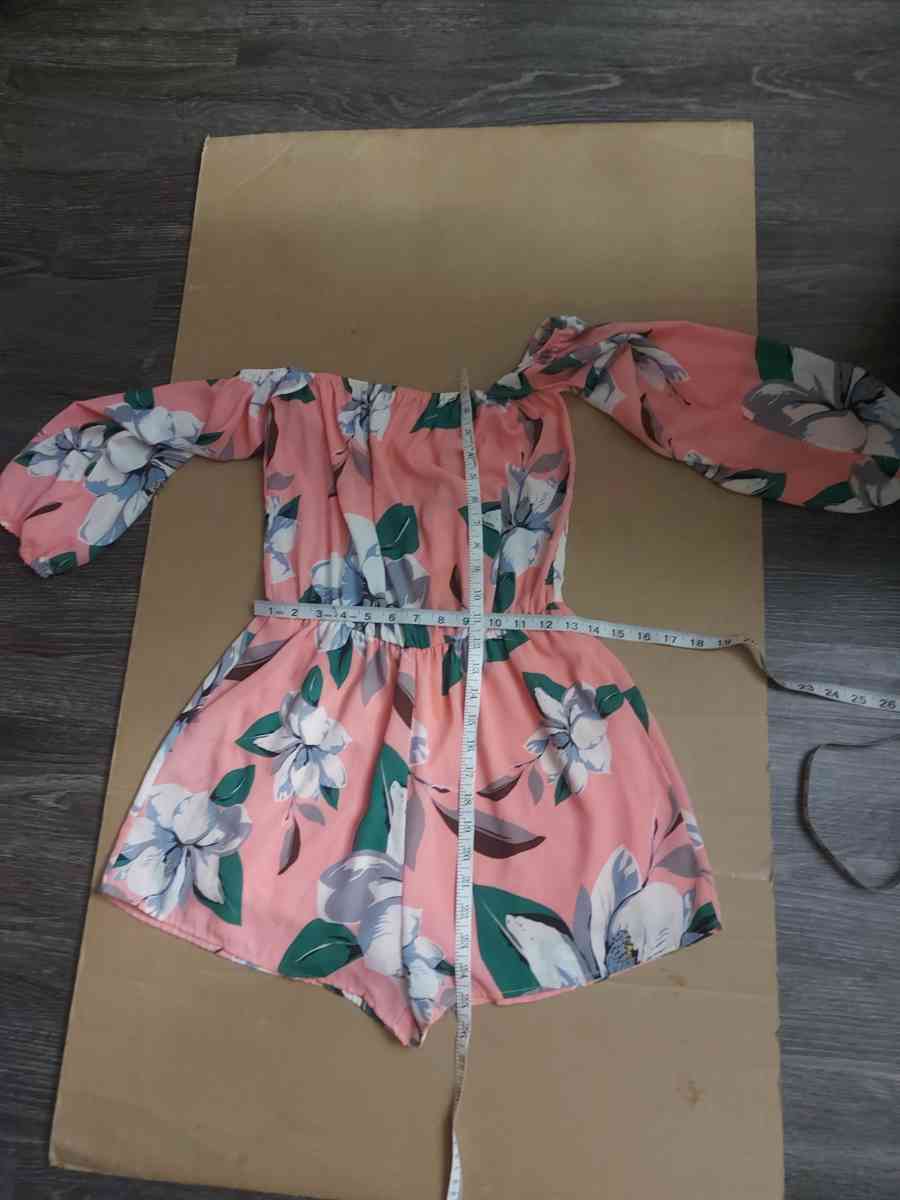 Sage Floral Romper Size S Oversized