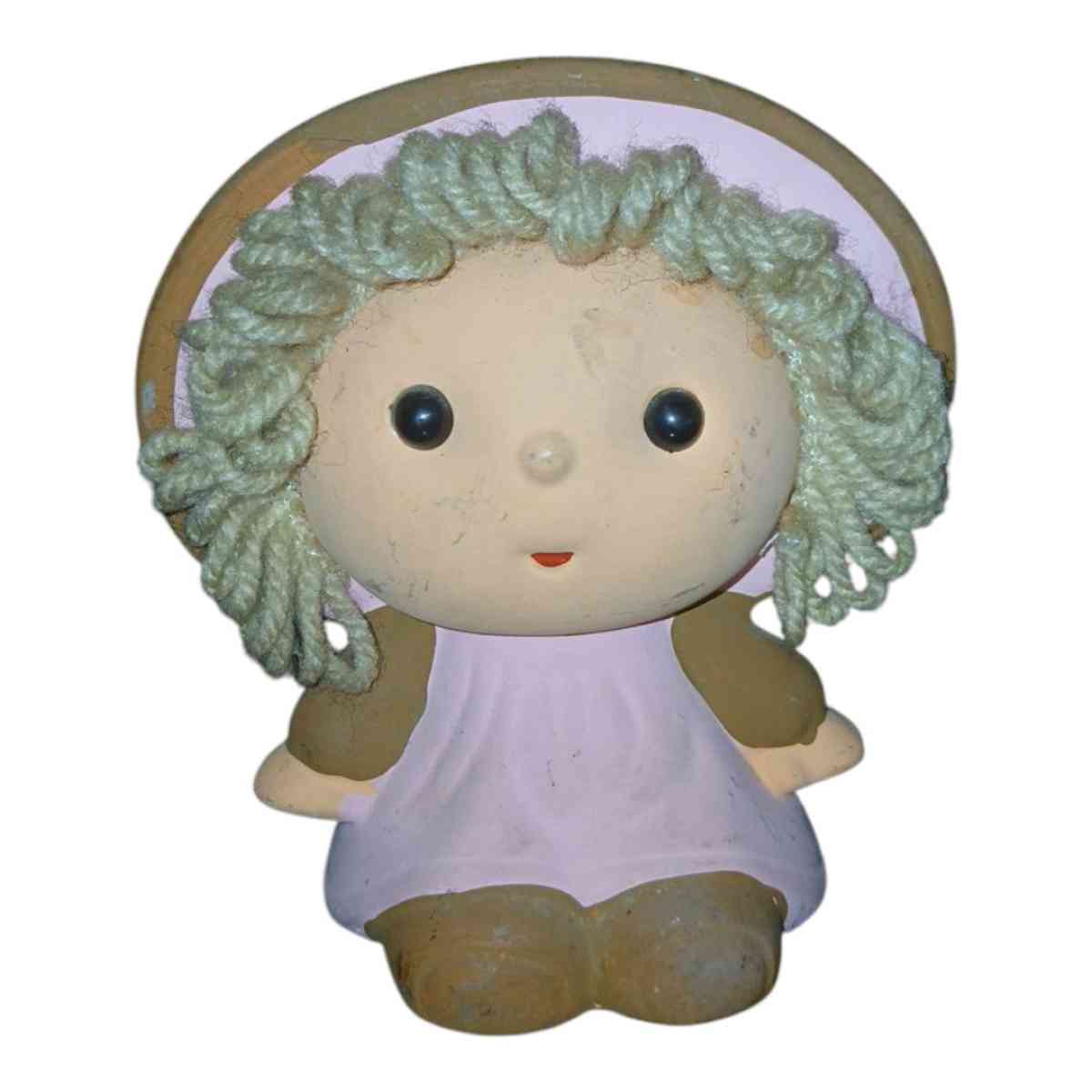 Vtg Little Girl Doll Coin Bank