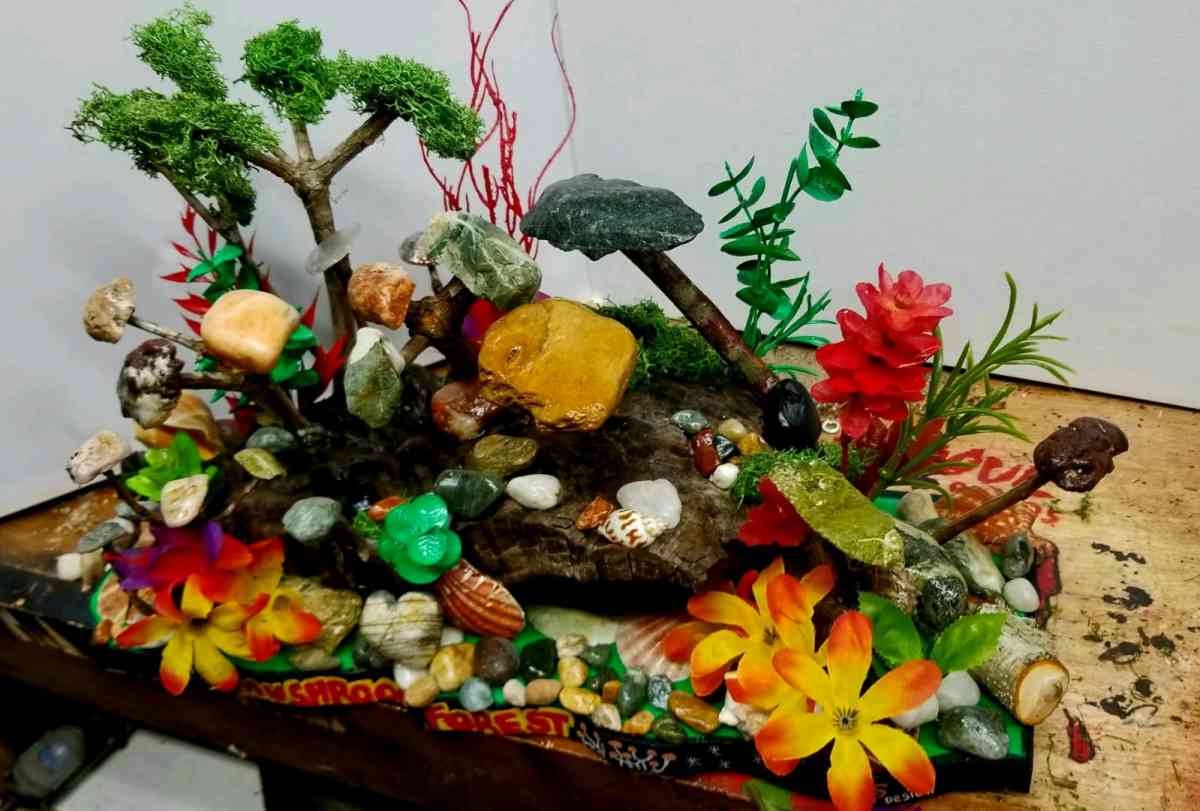 handmade mushroom scenery