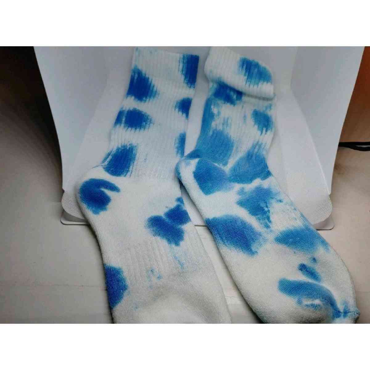 Carolina Blue Crew Tie Dye Socks 1 Pack Pairs Comfort Size M