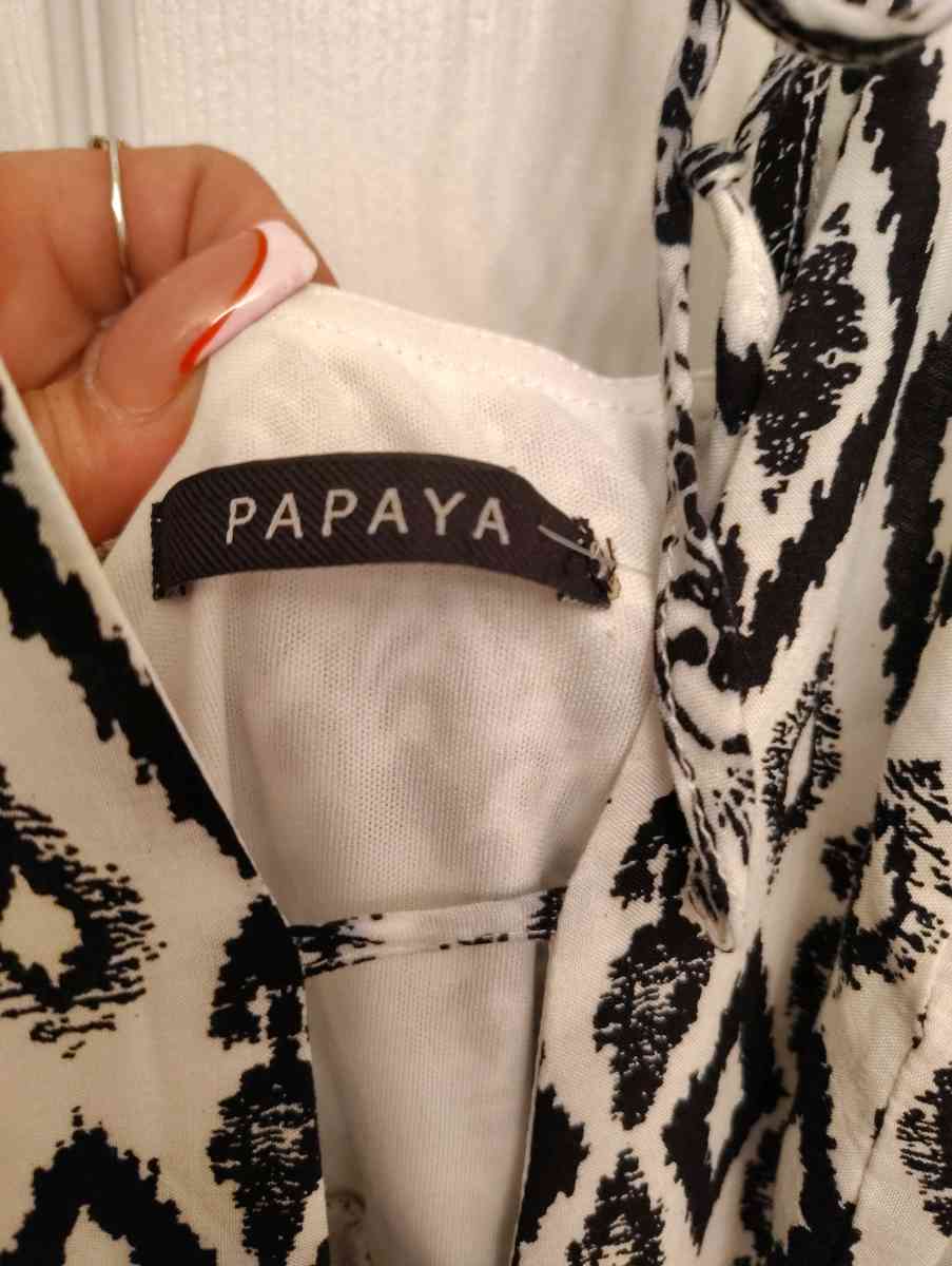 papaya black and white maxi dress