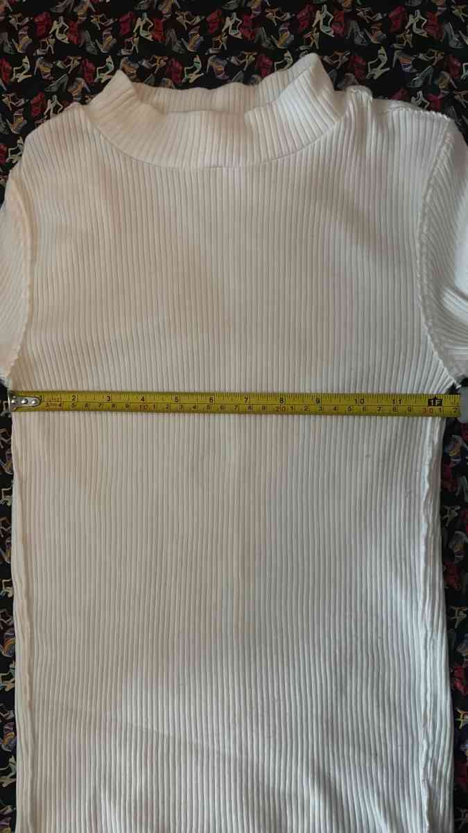 Free People We The Free Womens White Ribbed Turtleneck Size
