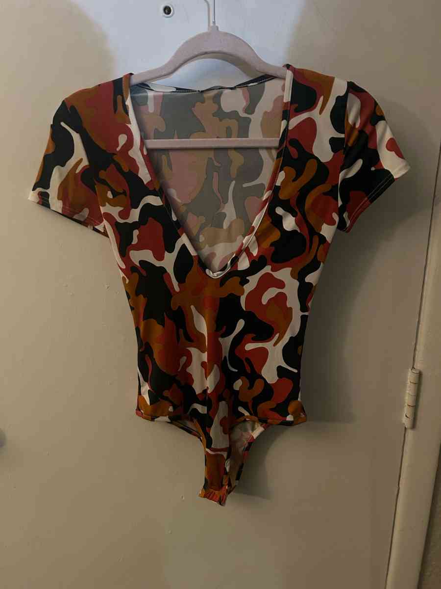 Fashion Nova Sargeant Sexy Camouflage Bodysuit Size XS