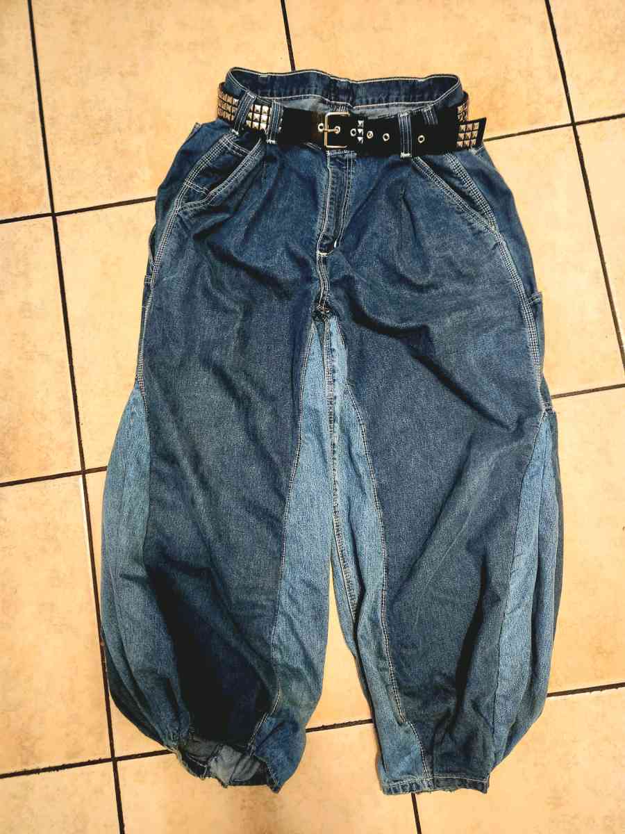 Hand Stitch blue Baggy jeans