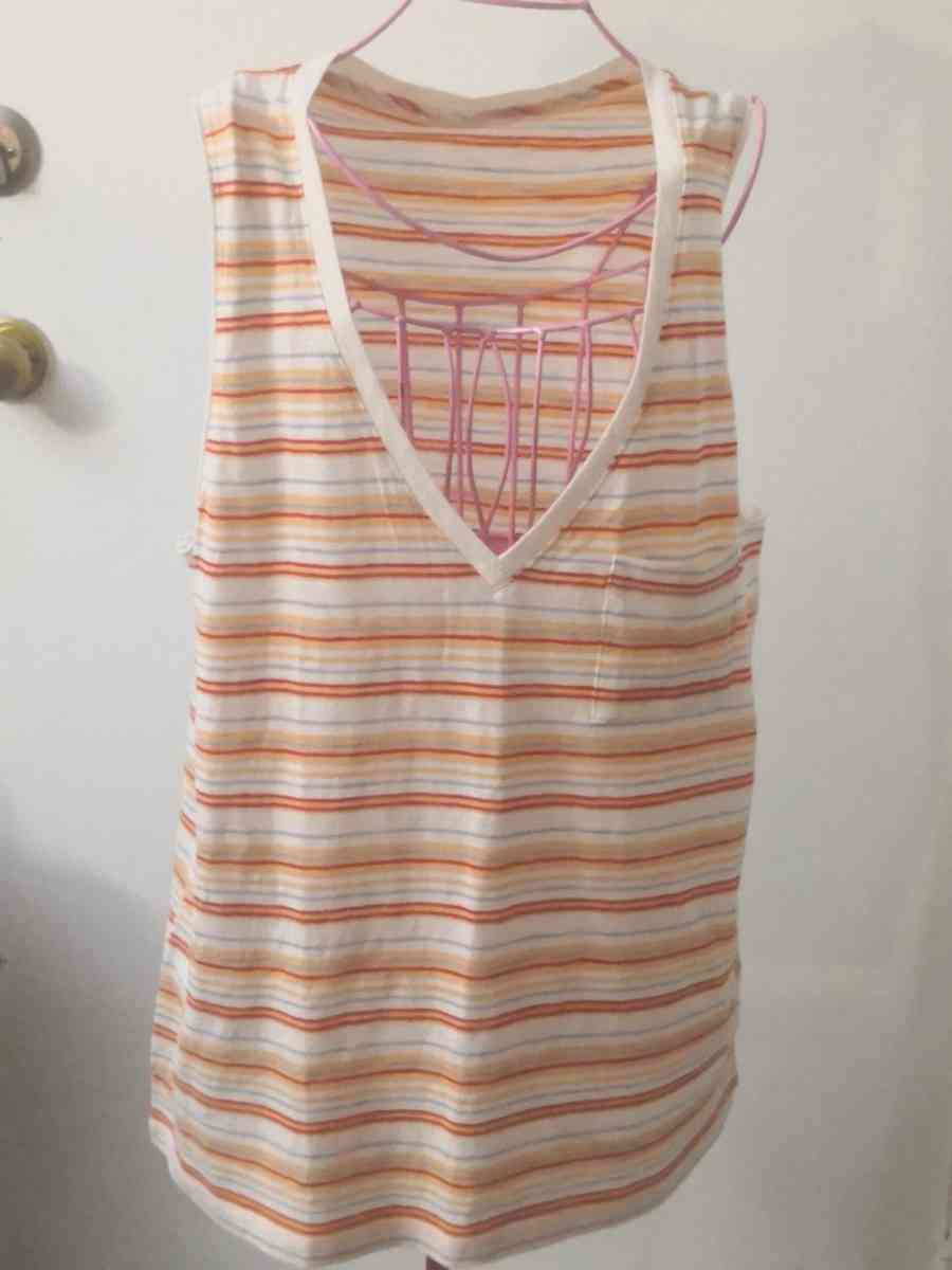 Madewell Fieldgate VNeck Striped Picket Tank Top Size XXSL N