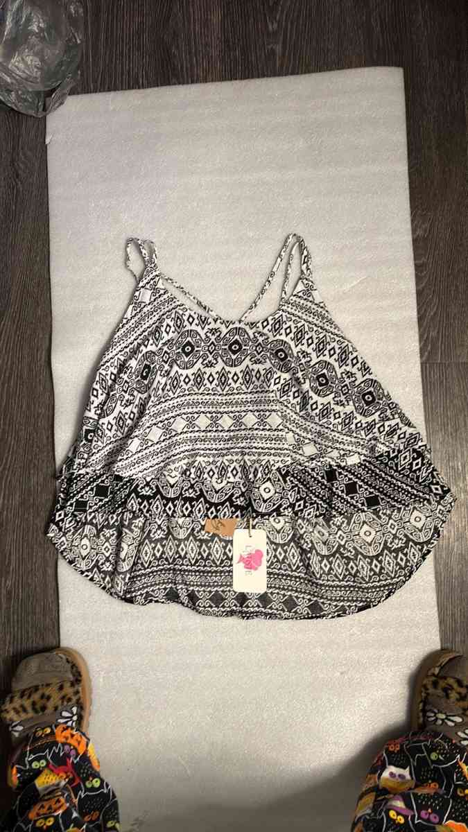 LATISTE Sun Dial Crop Top Tank M Party Festival Boho