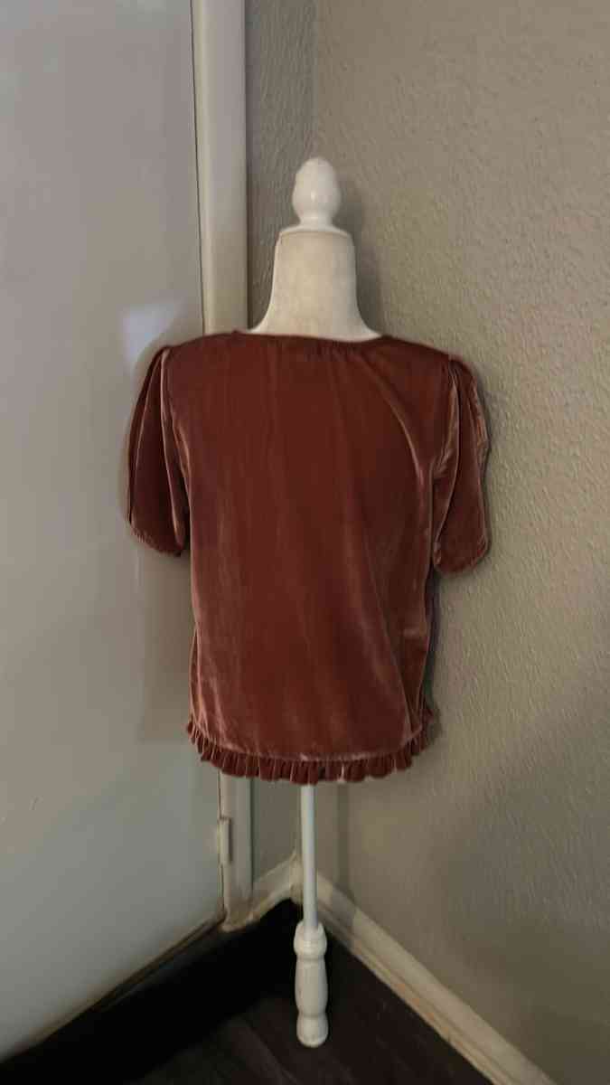 Madewell VelvetTulip Sleeve Ruffle Top Size S