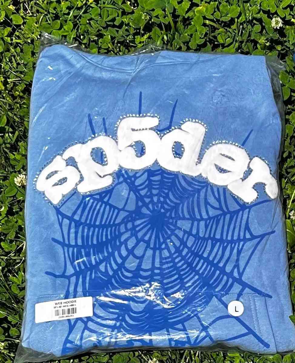 sp5der hoodie sky blue