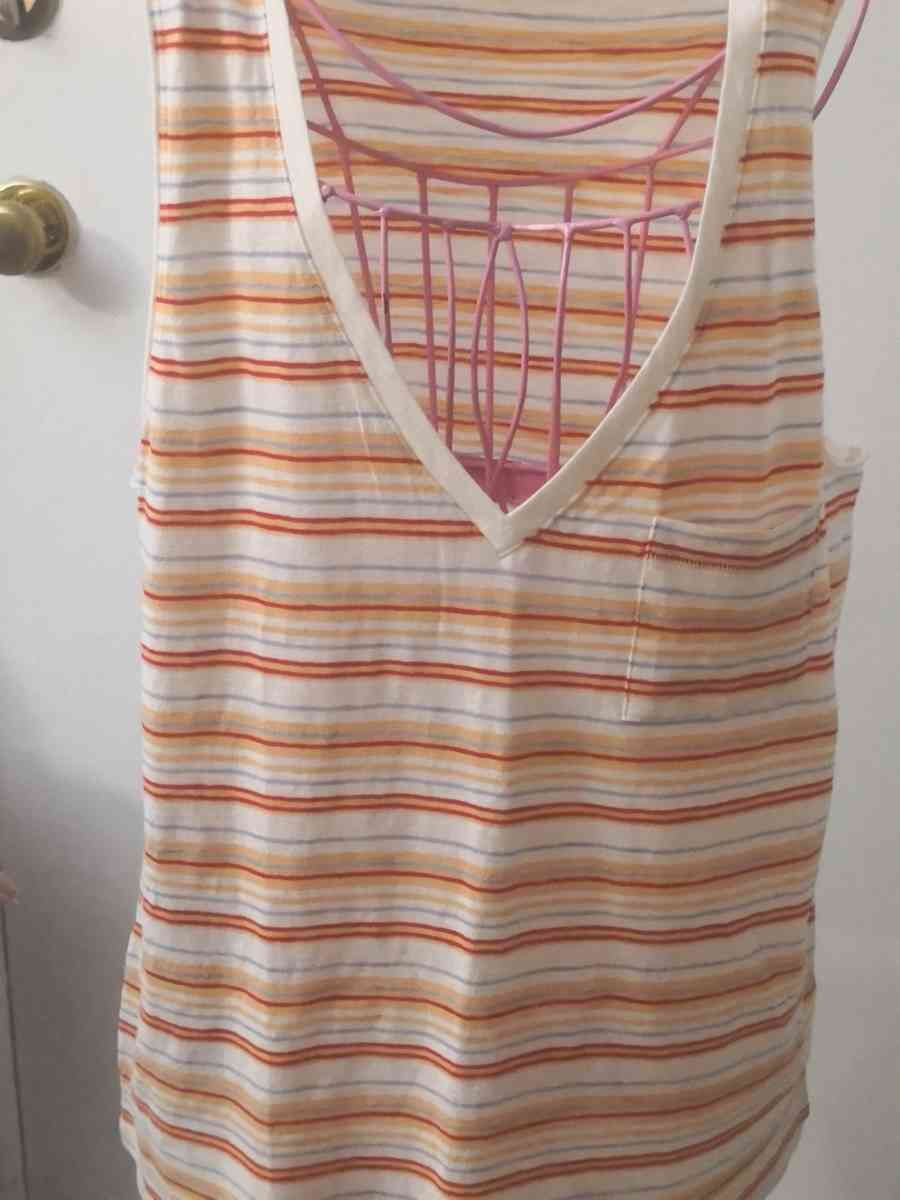 Madewell Fieldgate VNeck Striped Picket Tank Top Size XXSL N