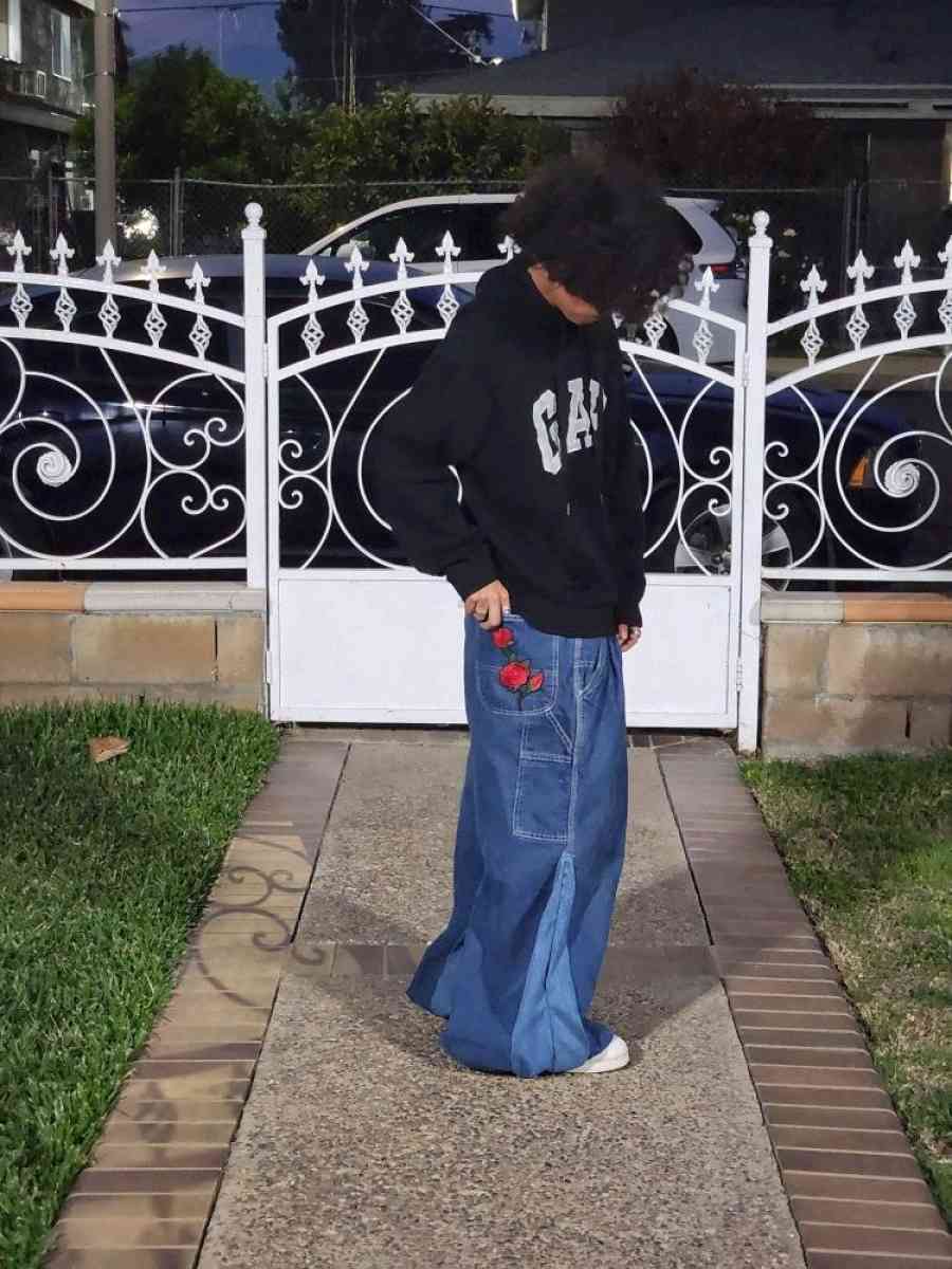 Hand Stitch blue Baggy jeans