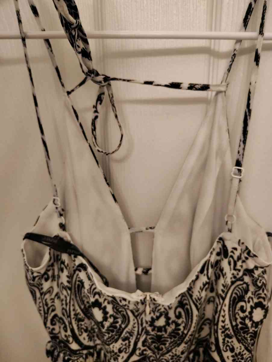 papaya black and white maxi dress