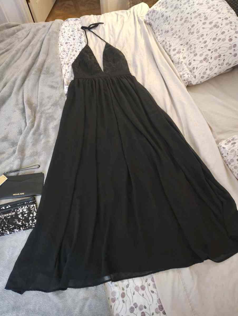 Charlotte Russe size small sexy long black evening dress