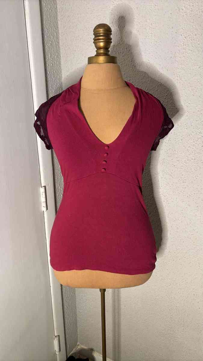 Ella Moss Lace Back Tee Size XS