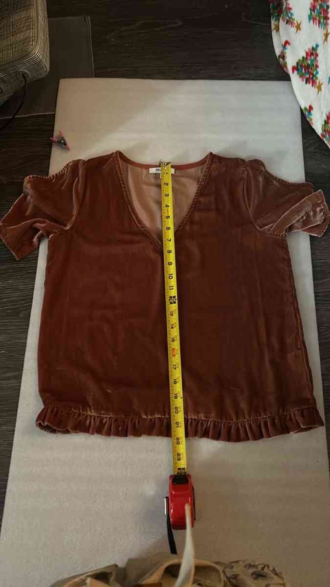 Madewell VelvetTulip Sleeve Ruffle Top Size S