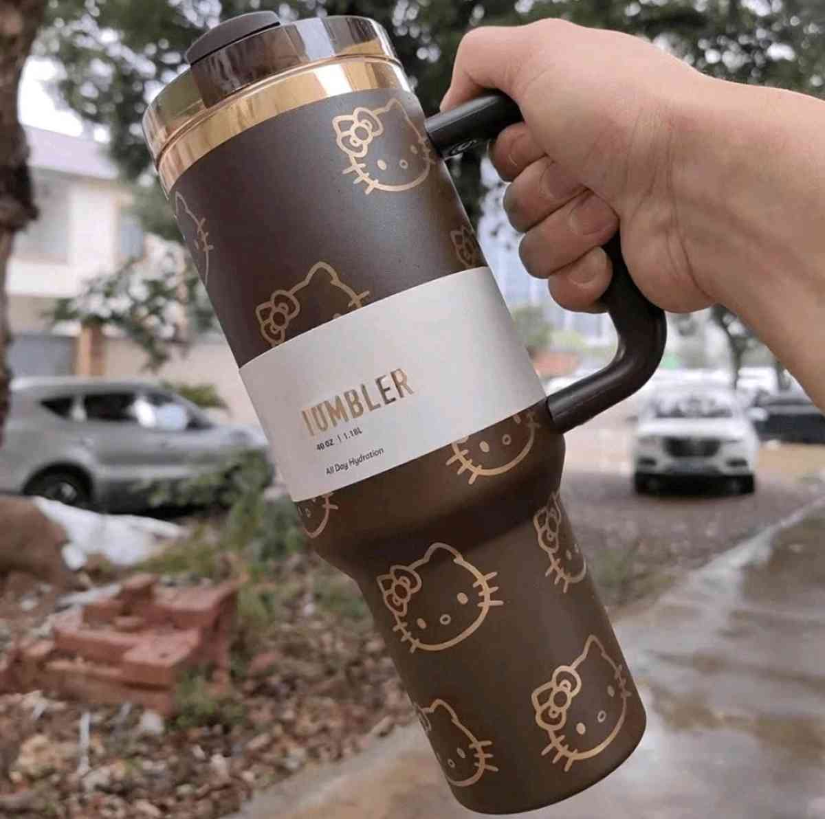 40 ounce Stanley stainless steel hello kitty travel mug