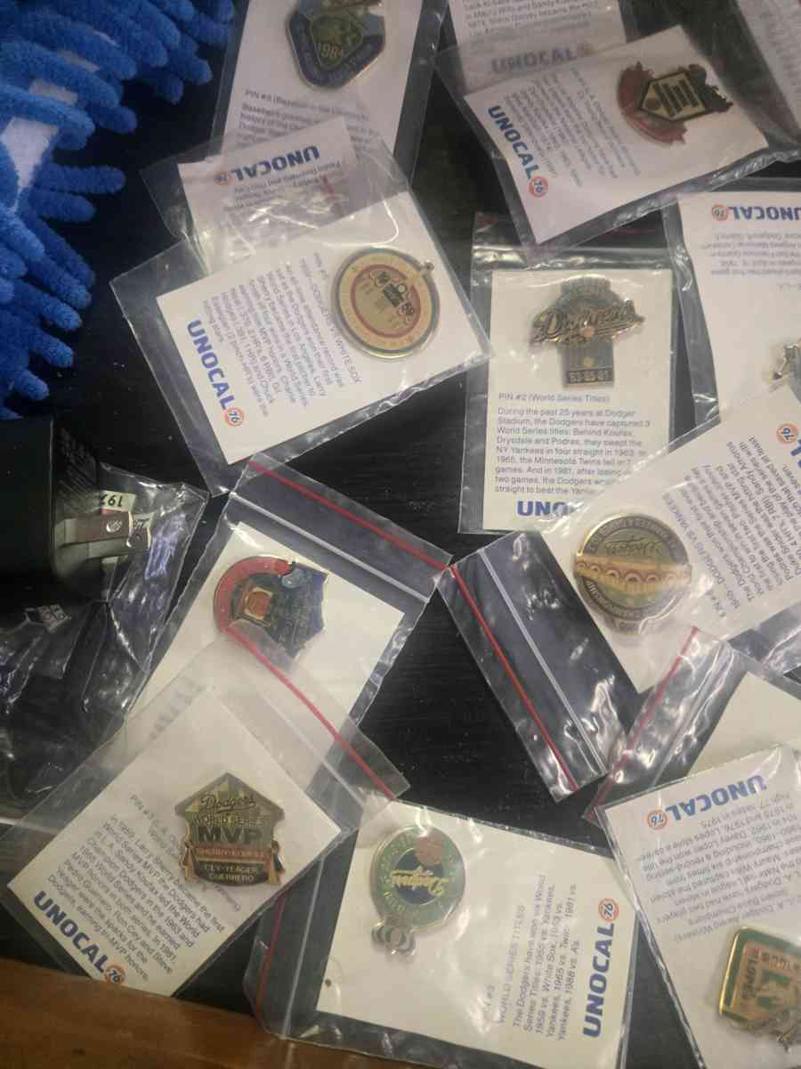 unocal vintage dodger pins from first day of ln LA and on