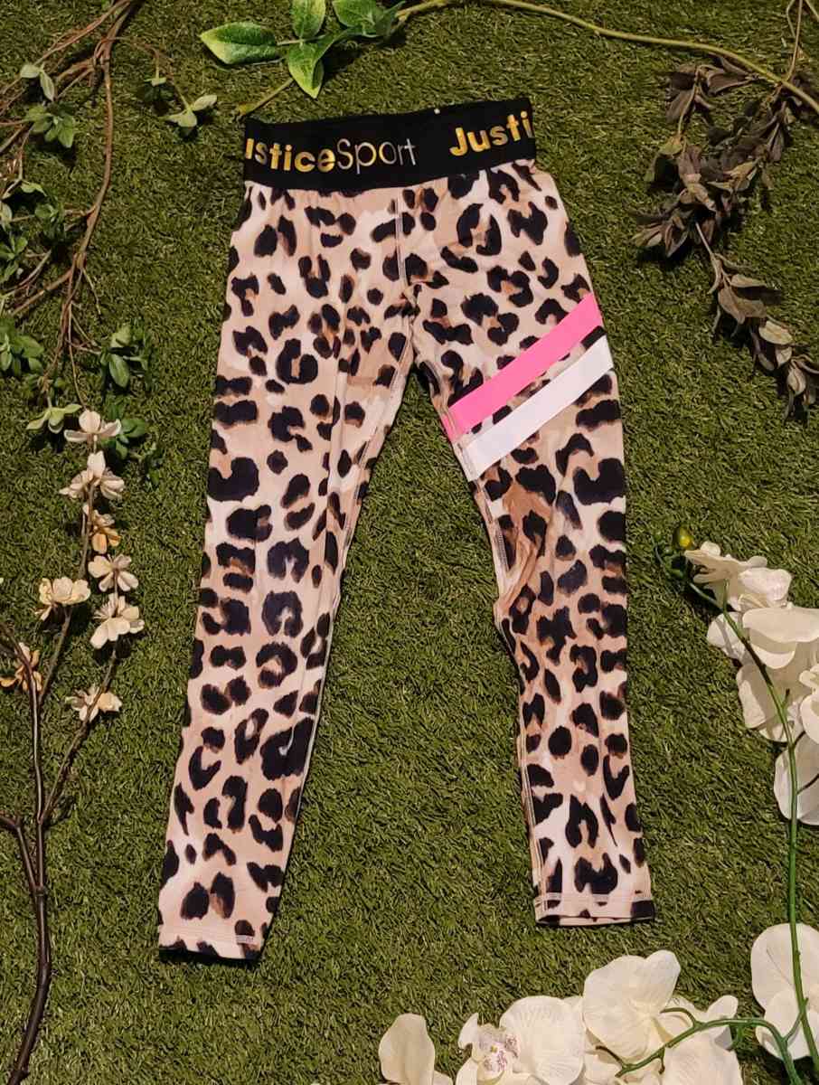 Girls Sport Leopard Print Leggings