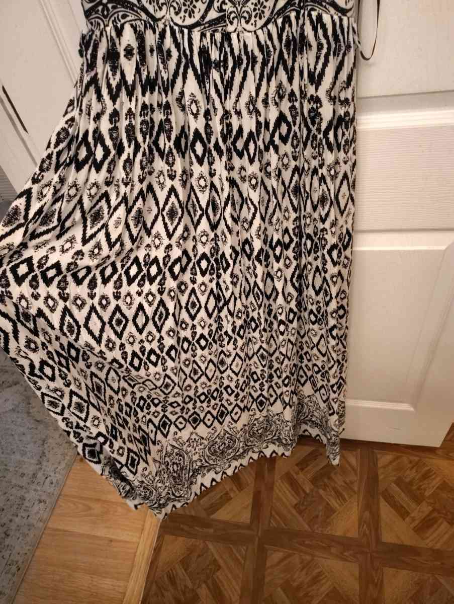 papaya black and white maxi dress