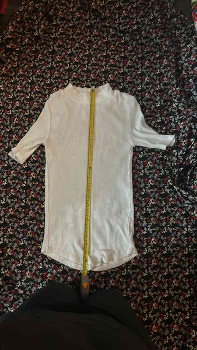 Free People We The Free Womens White Ribbed Turtleneck Size