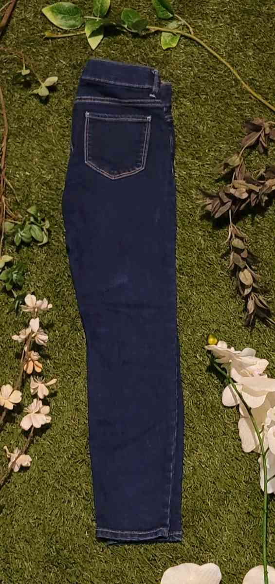 Dark Wash Distressed Girls Jeans