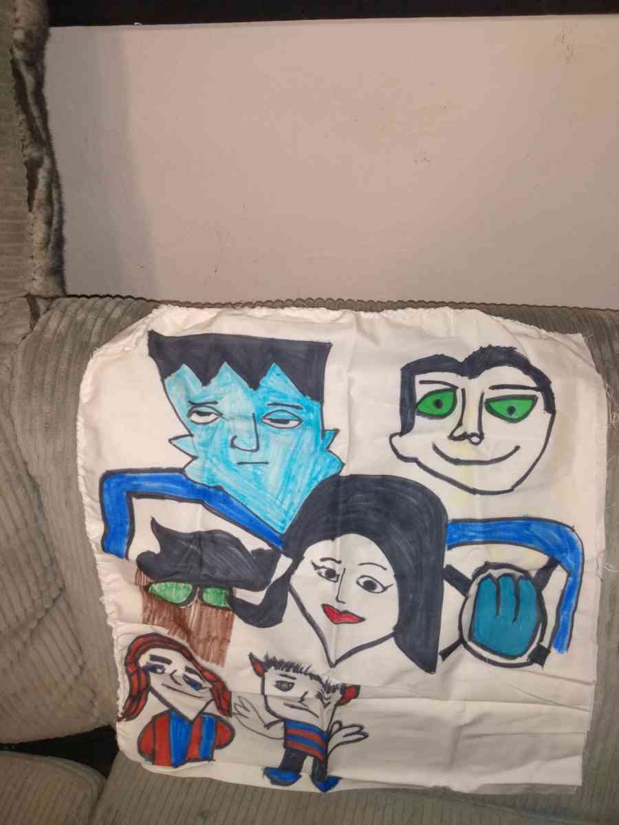 Homemade pillows with cartoons