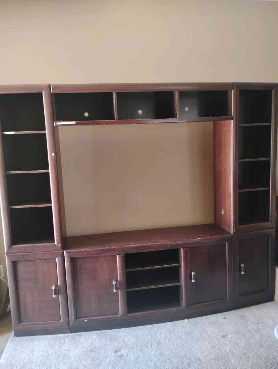 dark brown beautiful entertainment center
