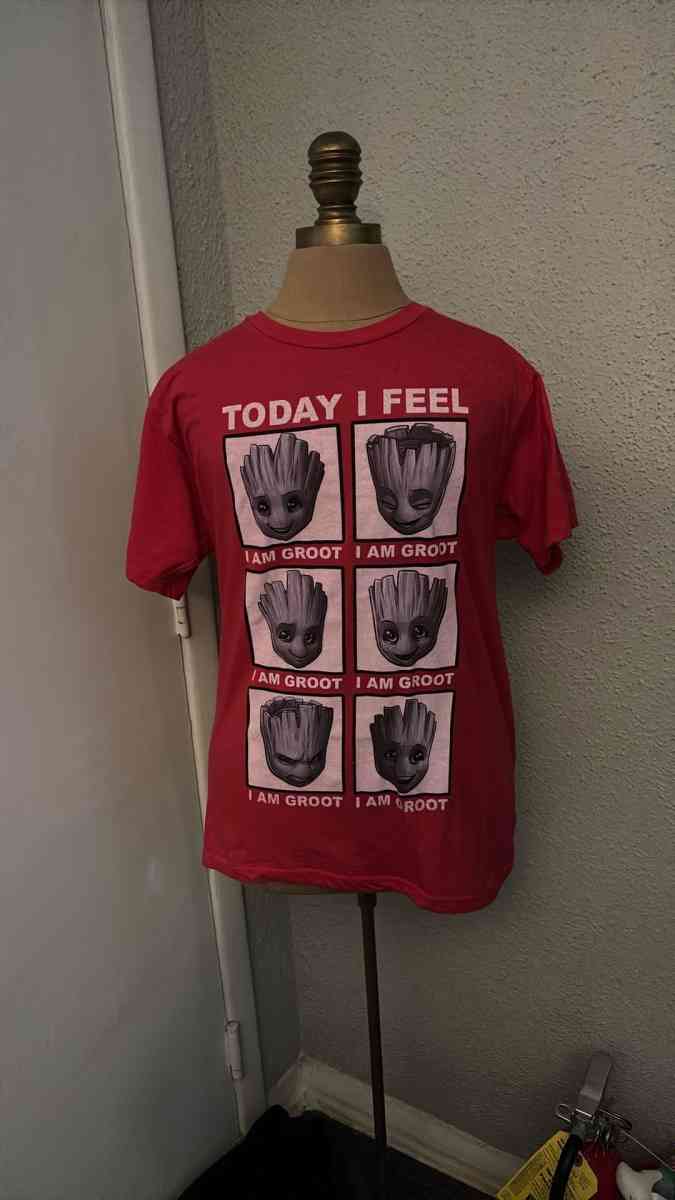 Marvel Today I am Groot TShirt Red Size M Guardians of the G