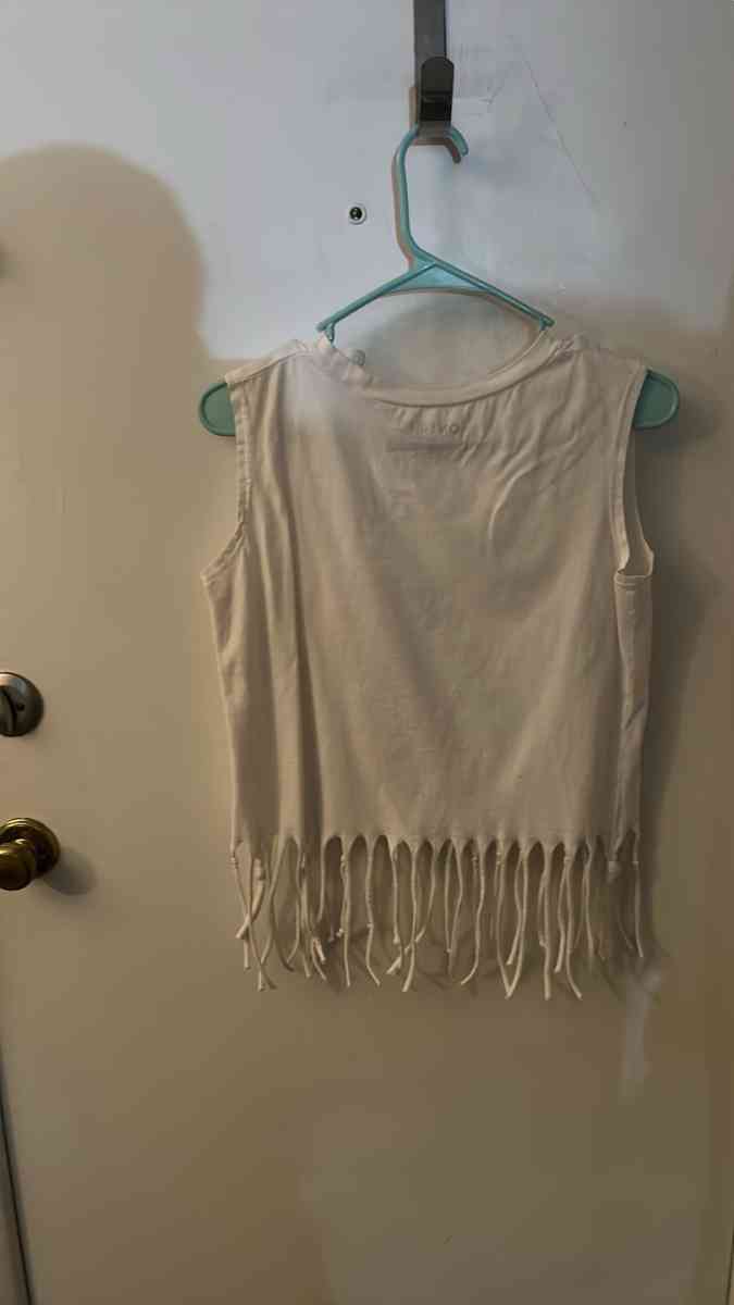 On Fire Not Today Fringed Tassel Muscle Tshirt Size M Festiv