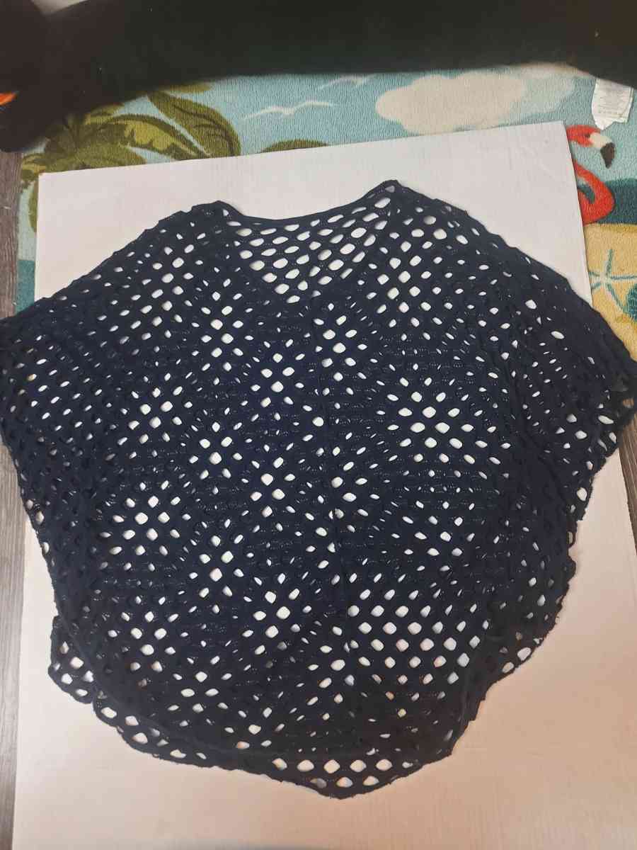 Cherish Blue Swim Poncho with Armholes OS