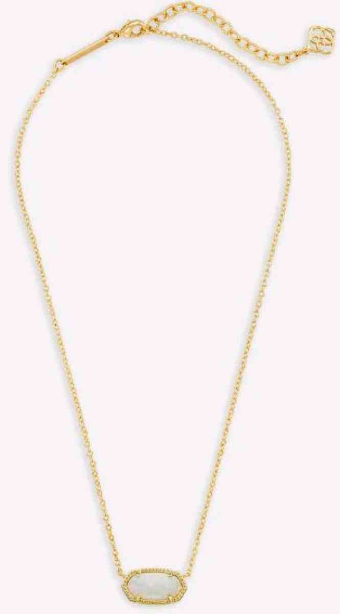 Kendra Scott Elisa white Kyocera opal pendant short necklace