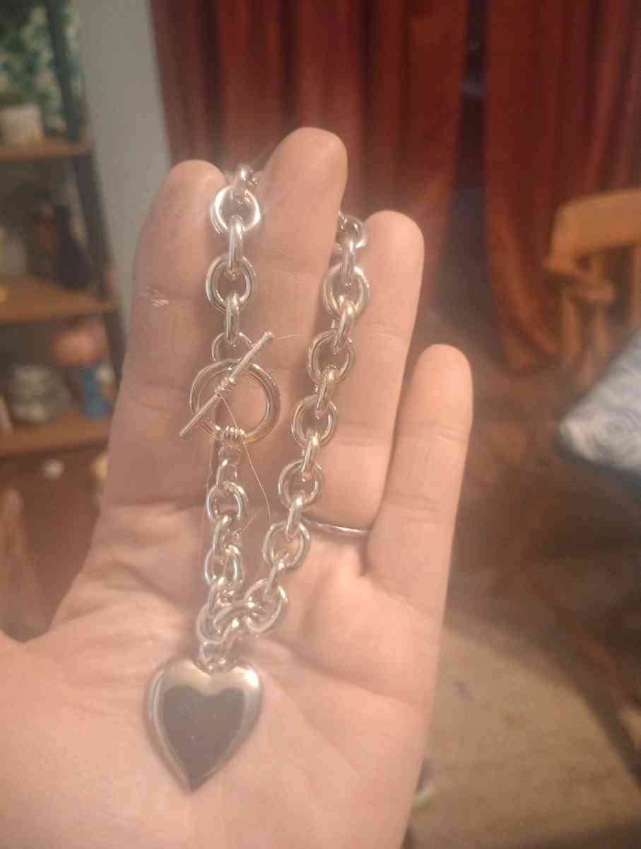 womens silver link charm bracelet