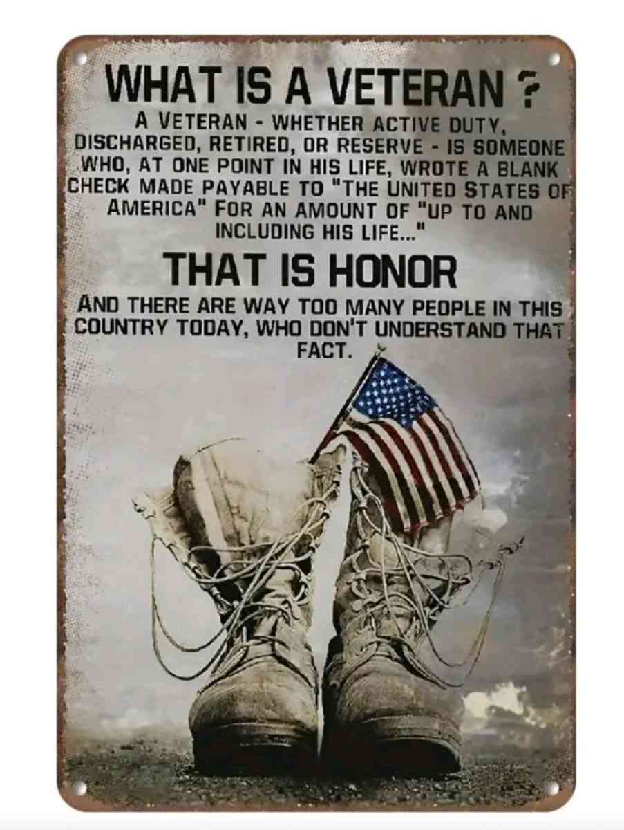 Veteran Metal Sign