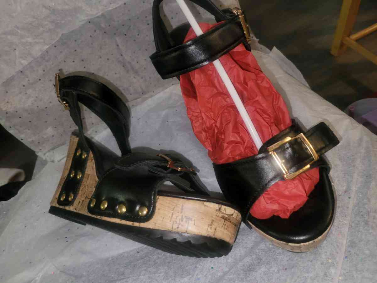 Black Buckle Sandal