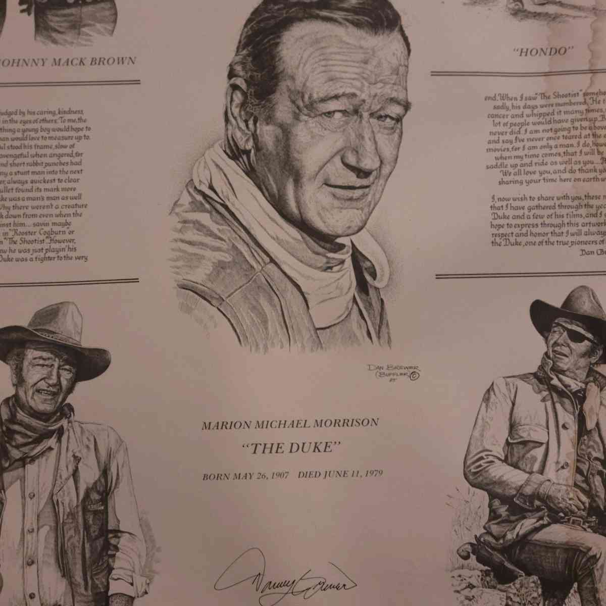 JOHN WAYNE FOUR FACES WEST LITHOGRAPH PRINT BY GIL ORTEGA 19