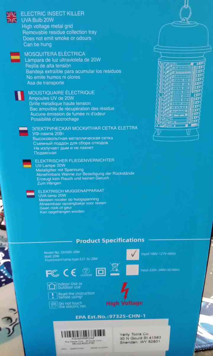 Electronic Mosquito Zapper Fly Zapper Portable Pest Control