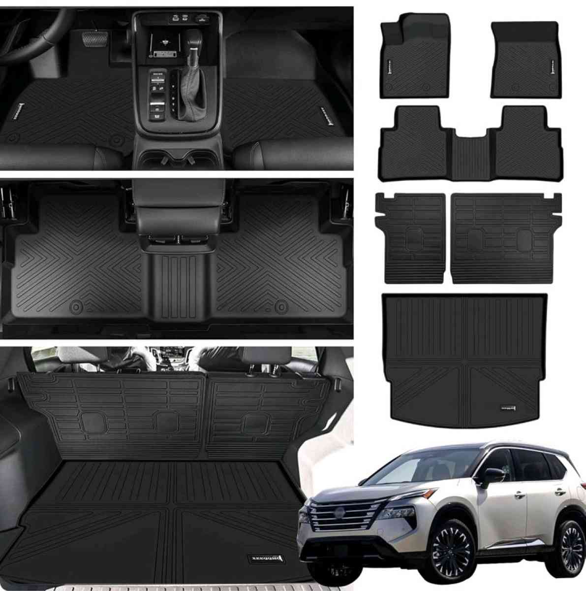 DIKSOAKR Car Floor Mats  Cargo Liner  Backrest Mat for Nissa