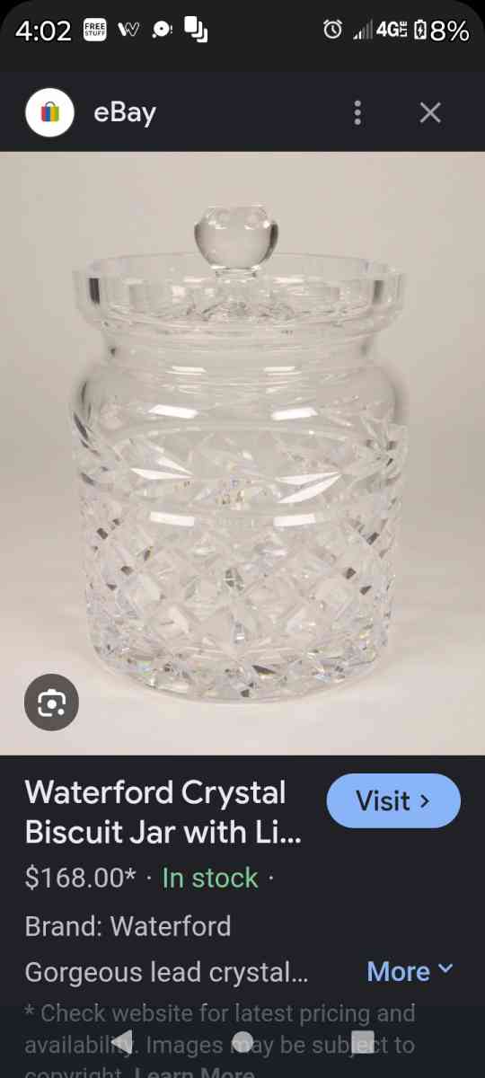 Waterford crystal jar